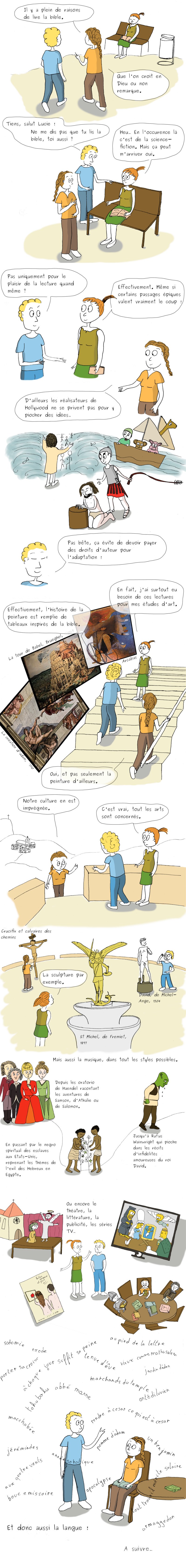 La Bible a inspir&eacute;e de nombreux artistes aux cours des si&egrave;cles. Dans tout les domaines. Influencant nos r&eacute;f&eacute;rences culturelles jusqu'&agrave; faconner une partie de notre langue fran&ccedil;aise.