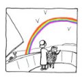 Après le déluge, Dieu fais alliance avec la création: semblable destruction n'arrivera jamais plus. 
Mais pourquoi donc choisir un arc-en-ciel comme aide-mémoire de sa promesse ?